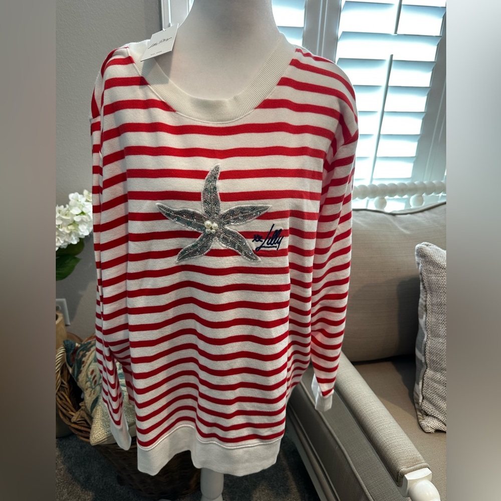 Lilly Pulitzer Red and White Striped Top